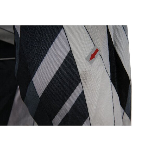 Emilio Pucci Print Long Sleeve Top IT 40 Medium Gray White Viscose Belted Blouse - Picture 13 of 16